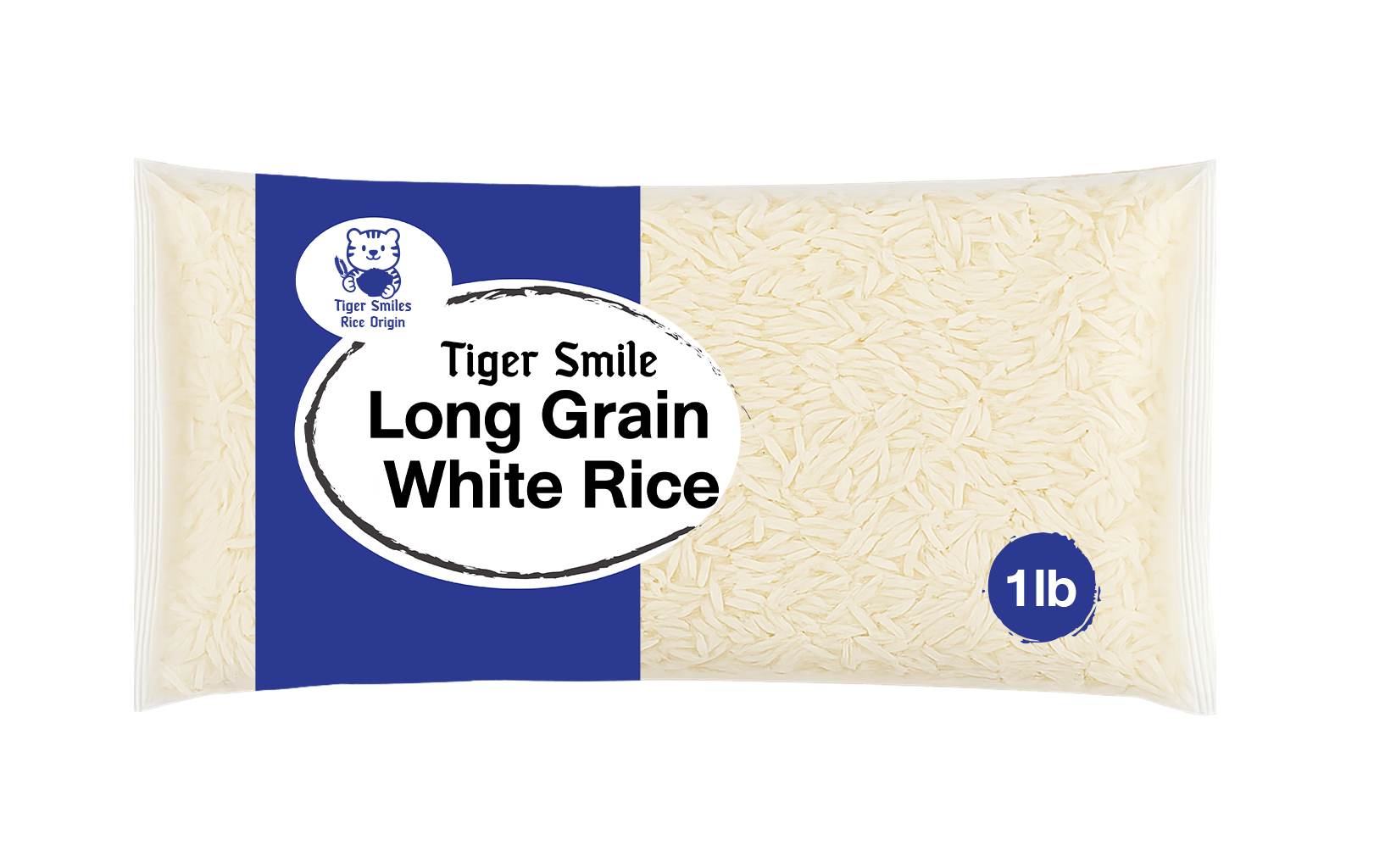 Tiger Smiles Long Grain White Rice 1lb x 24 bags/carton